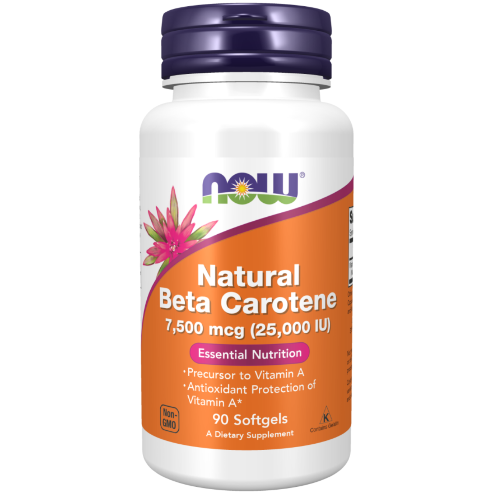 Now Natural Betacarotene 25,000iu Caps 90's (Natural Mixed Carotenoids)